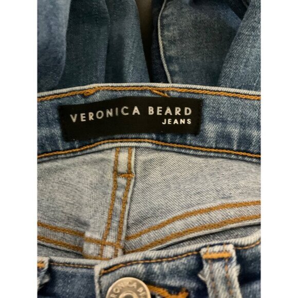 VERONICA BEARD Jeans Kiley High Rise Button Fly Two Tone Wide Leg size 25/0 - Picture 7 of 16